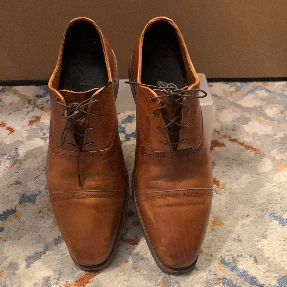 Allen Edmonds Walnut Evanston Leather Oxfords Size 10